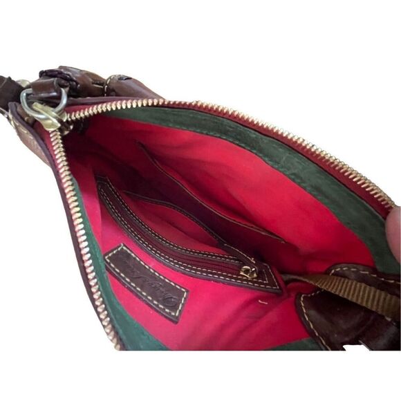 Dooney & Bourke Florentine Pocket Crossbody 8L975 CS Leather Chestnut Gentle Use - Picture 11 of 15